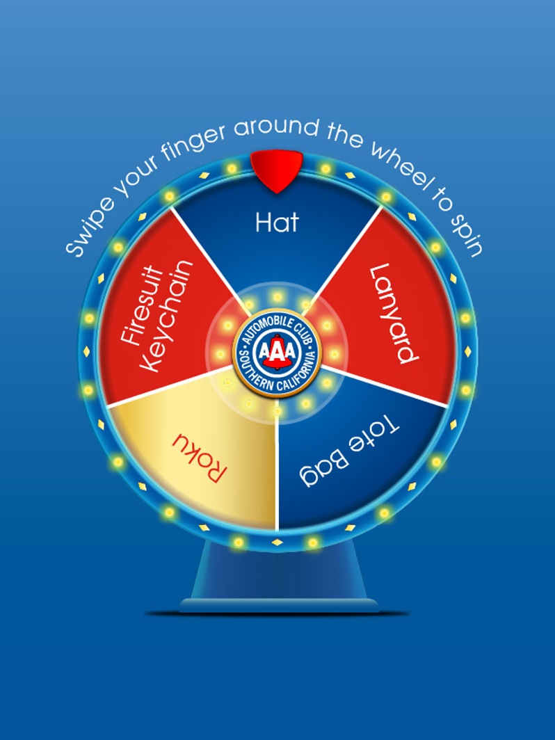 Electronic prize wheel interface at an outdoor activation