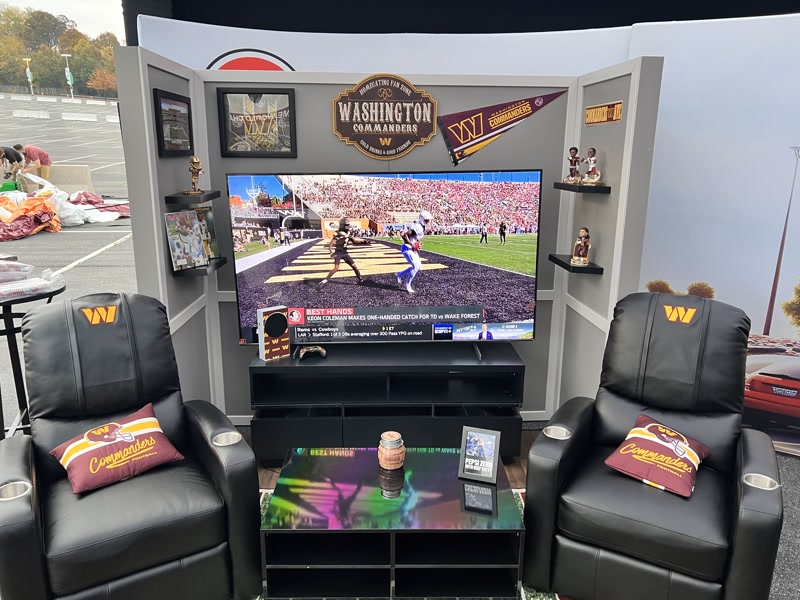 Pepsi and Washington Commanders custom fan space built through production and fabrication